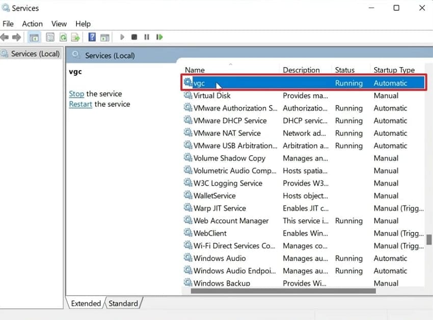select vgc properties