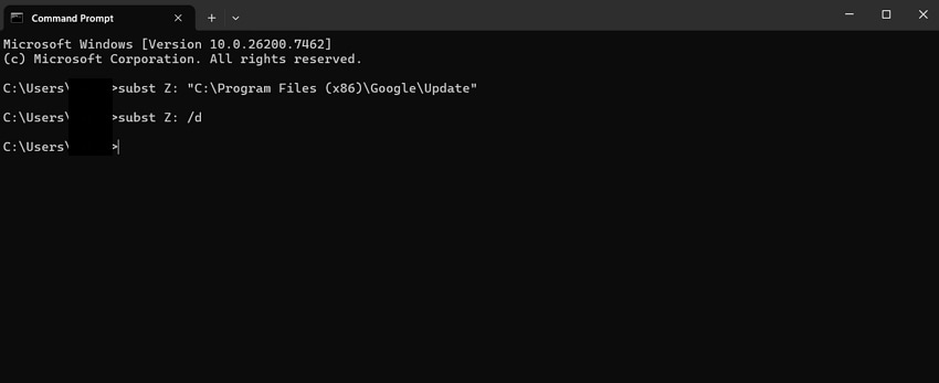 open command prompt input command