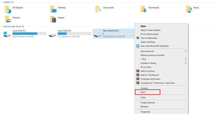 eject mount virtual hard drive