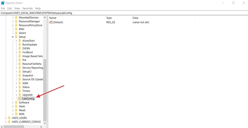 create labconfig key bypass