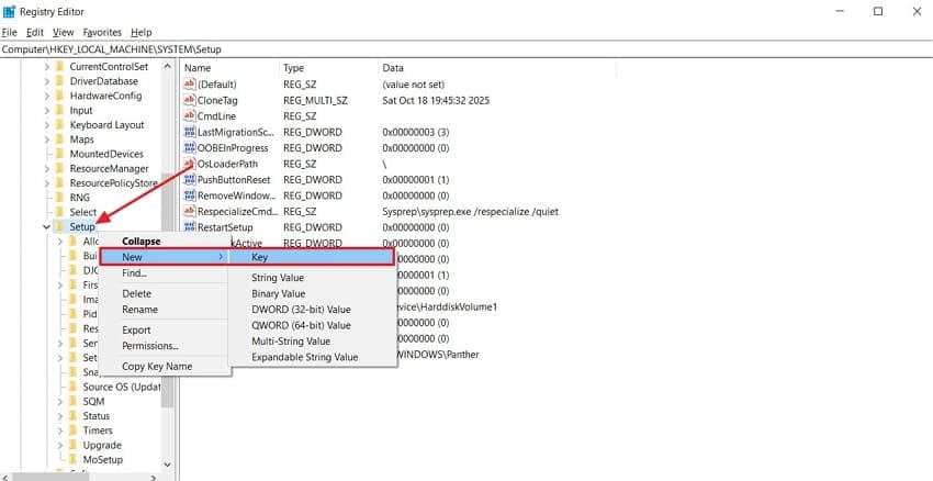 create new mosetup key