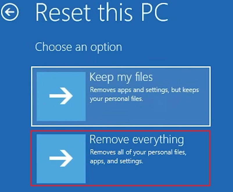 remove everything from pc