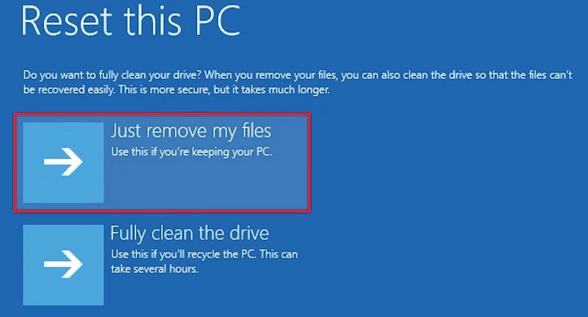 select just remove my files pc