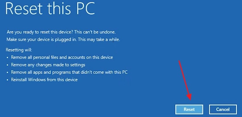 end by resetting your pc