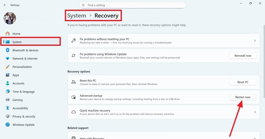 restart pc to enter safe mode