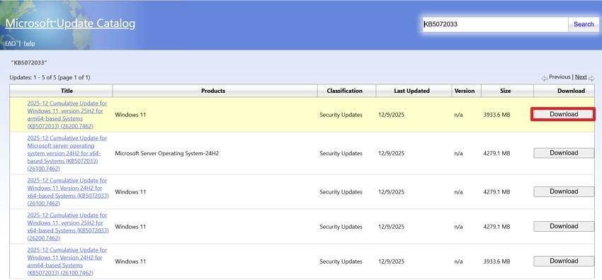 download desired windows version