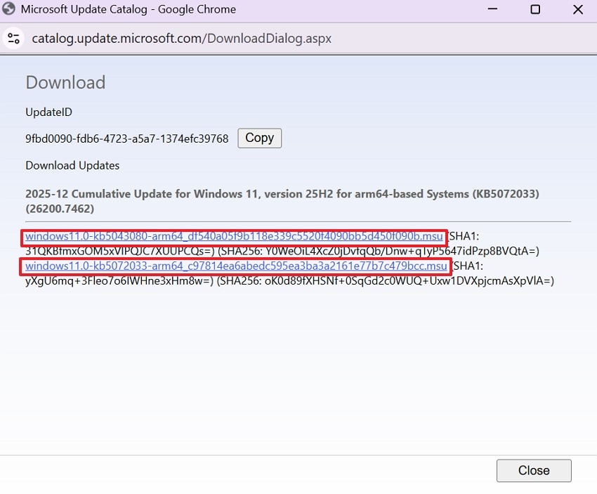 download both msu files