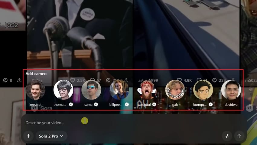 add cameo sora 2 text to video