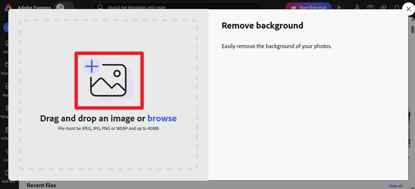 add image on adobe express