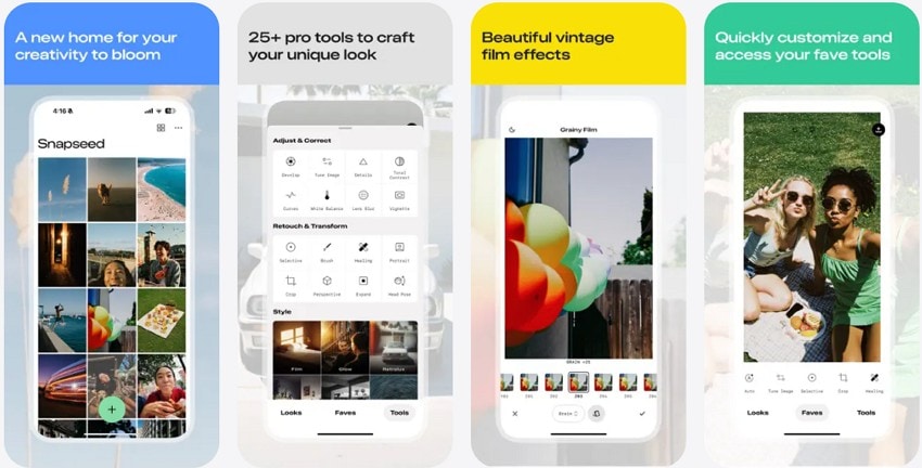 snapseed adjust image colors