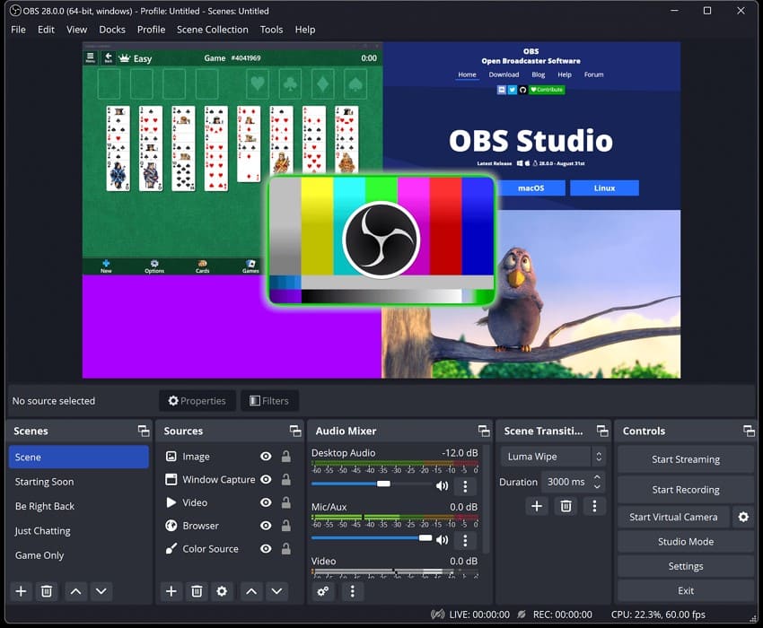 obs studio gameplay recorder