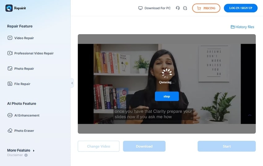 download the upscaled video repairit online