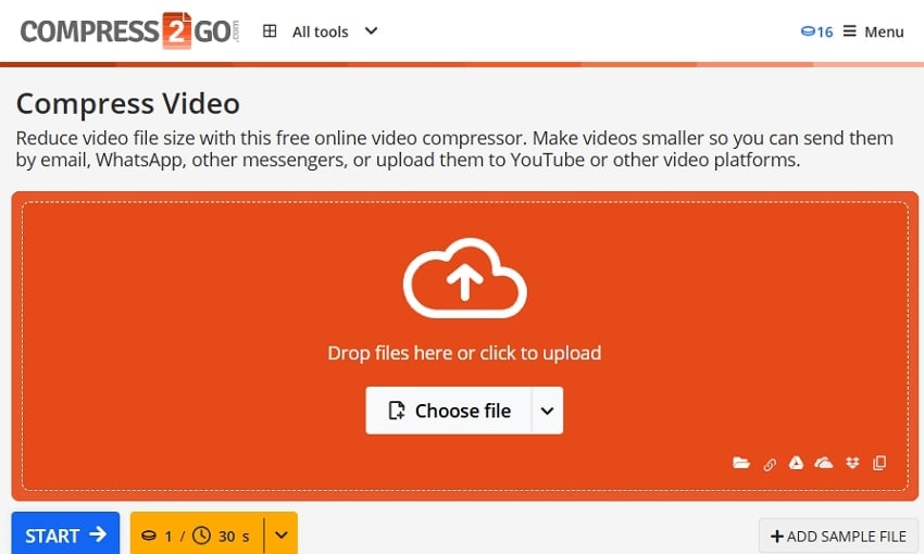 compress2go online video compressor