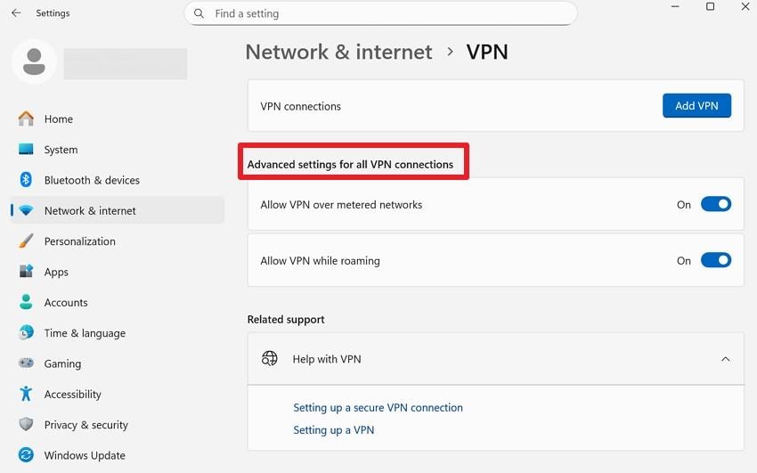 disable vpn options