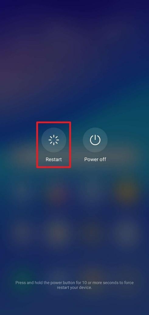 choose restart option