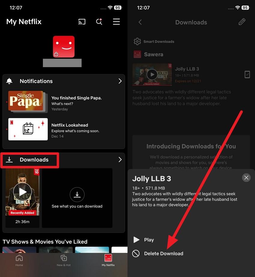 choose to delete download