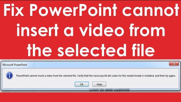 PowerPoint Cannot Insert Video from Selected File [Causes & Fixes]
