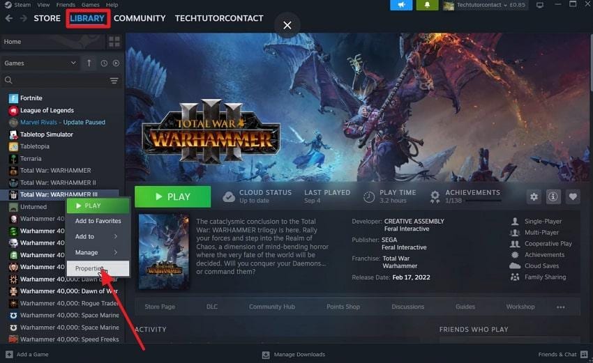 access game properties