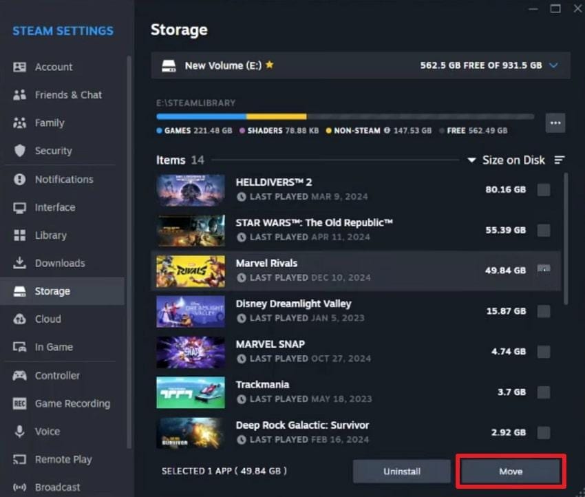 change game download folder