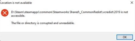steam library folder trigger disk error