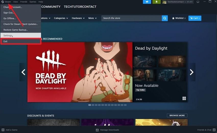 restart steam to overcome disk error