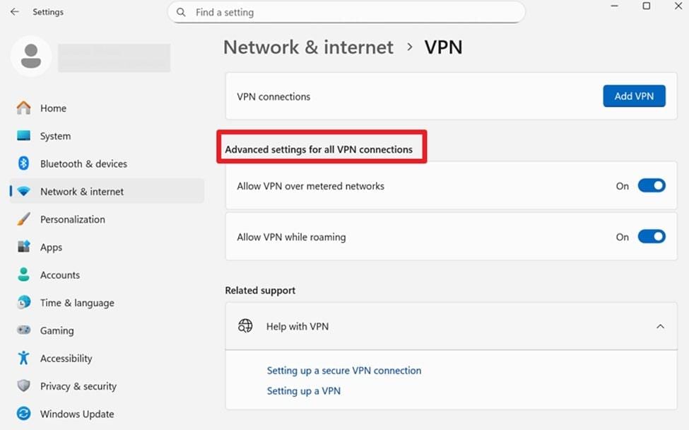 turn off vpn setting on pc