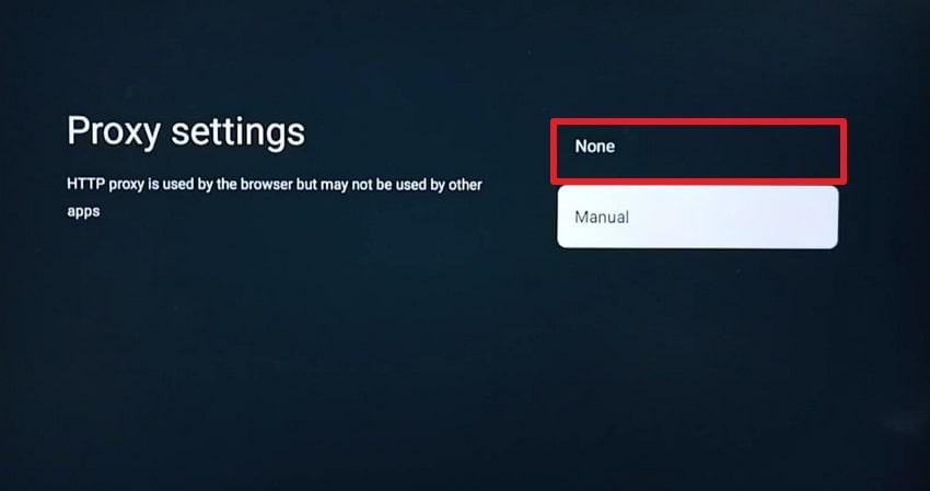 remove proxy server settings