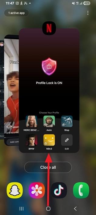 restart netflix app on android