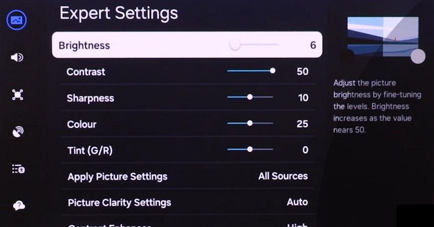 open samsung tv display settings