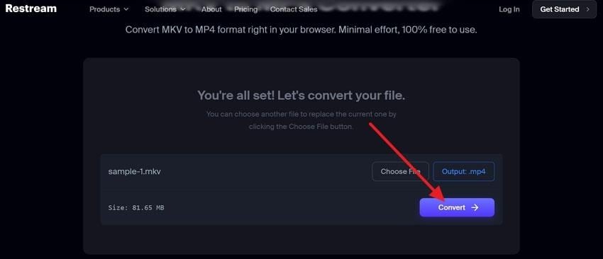 perform conversion of mkv on restream