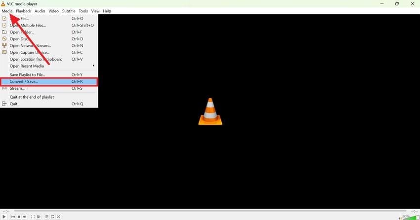 choose convert save option on vlc