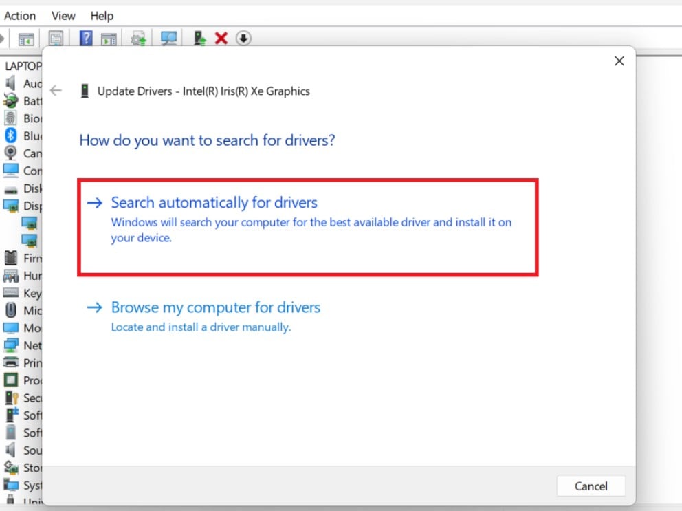 search automatically for drivers