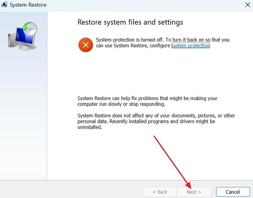 perform system restore