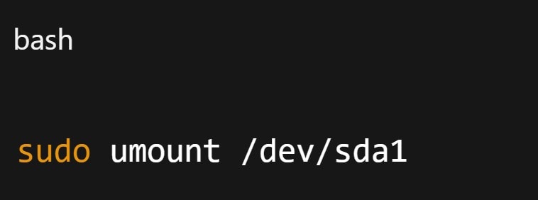 unmount the partition