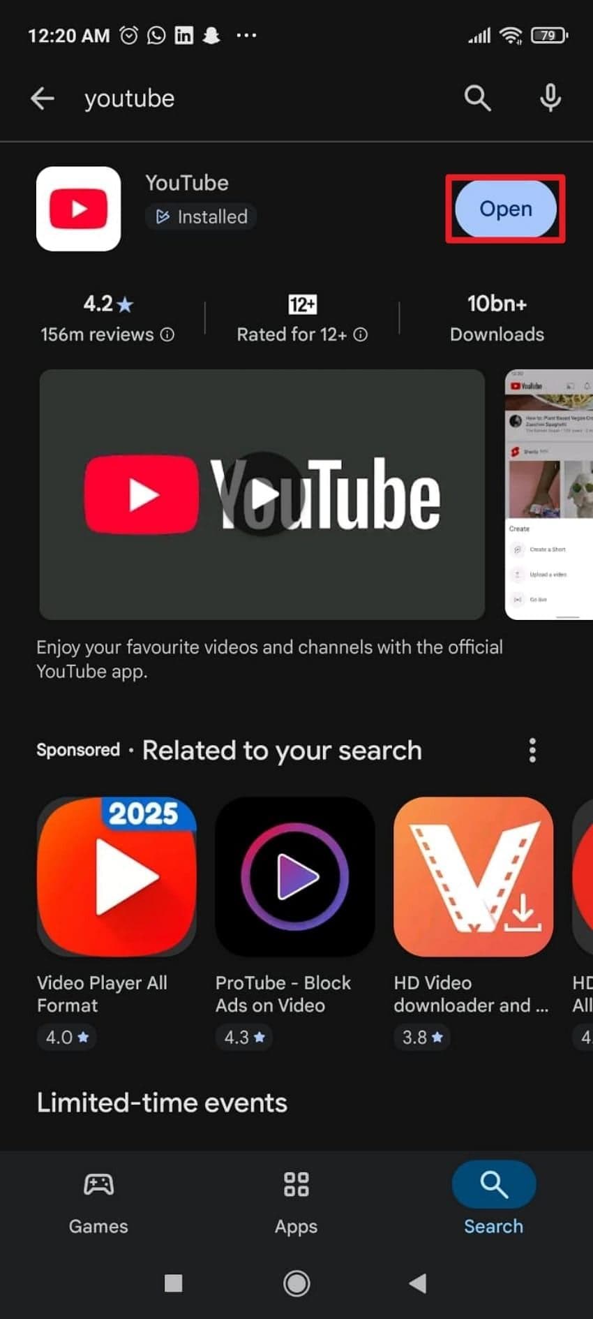update youtube app