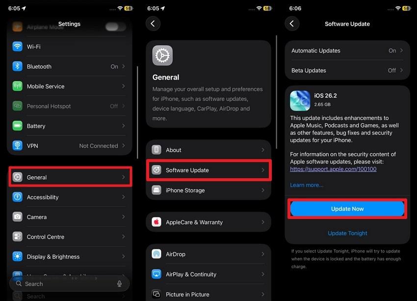 software update on iphone