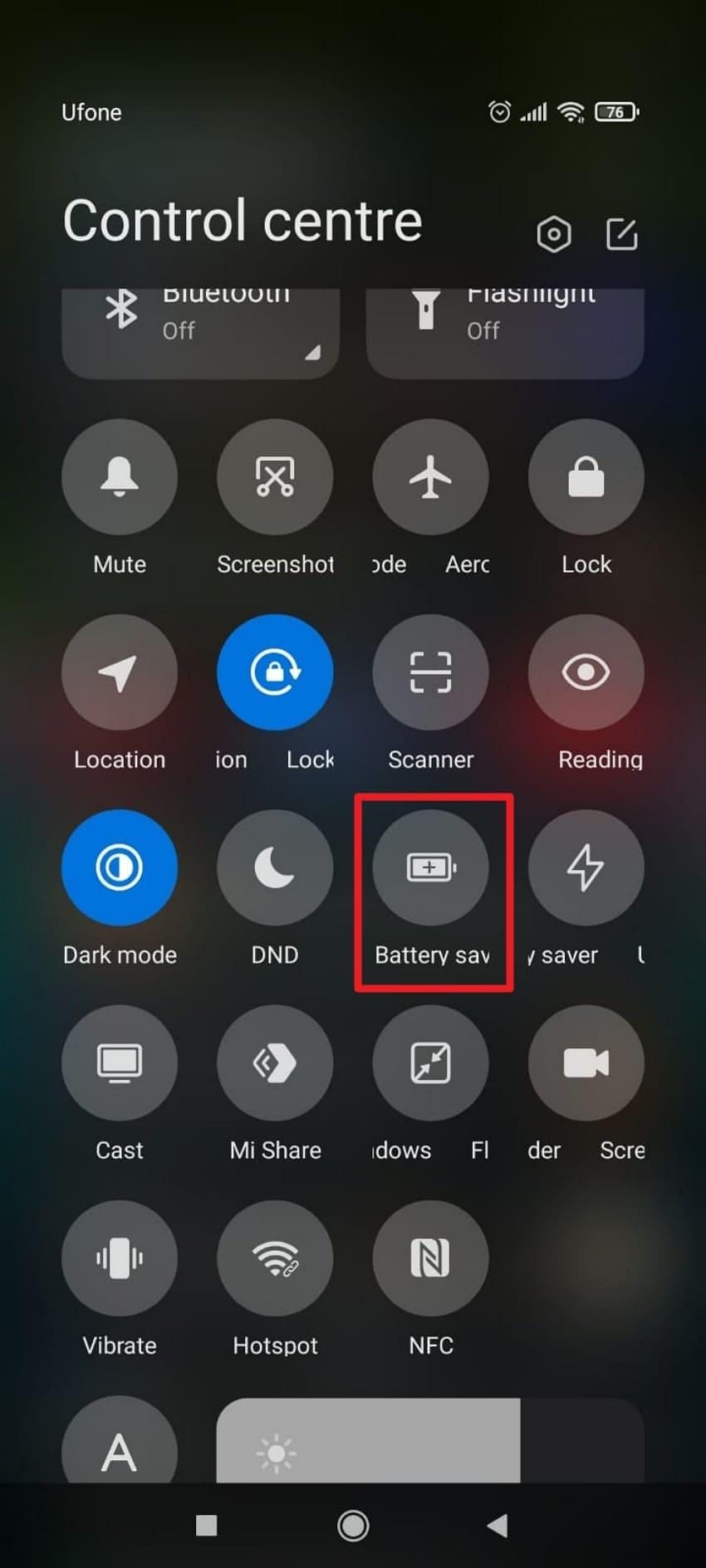 turn off battery saver