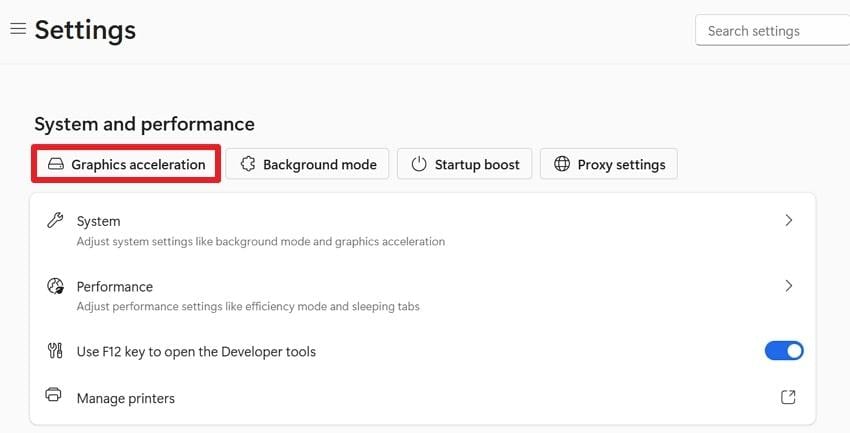 access graphics acceleration