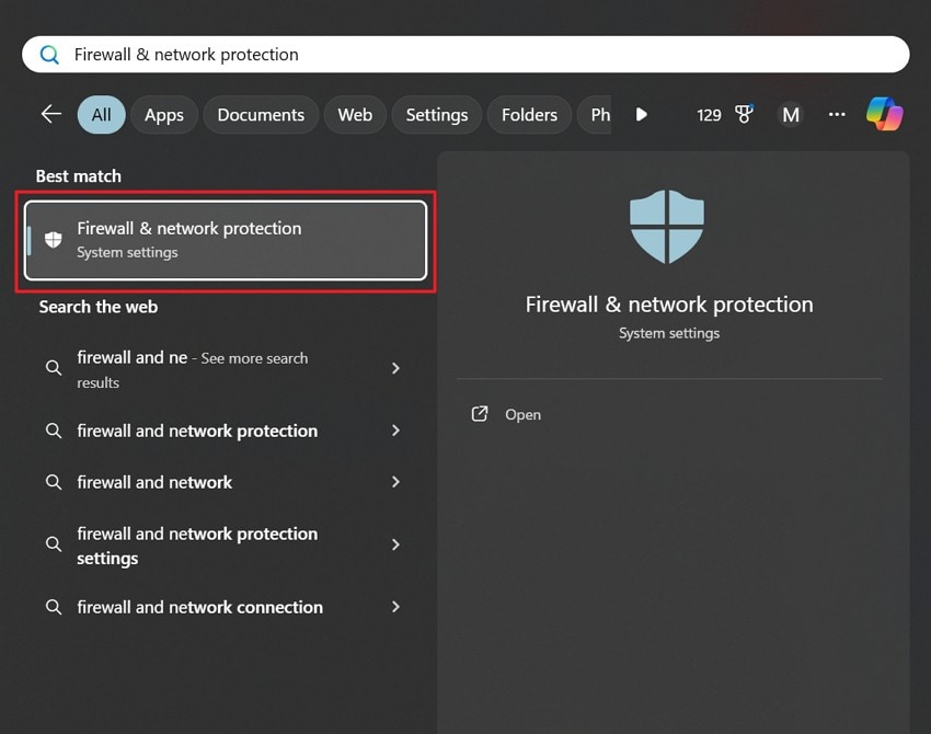 open firewall protections
