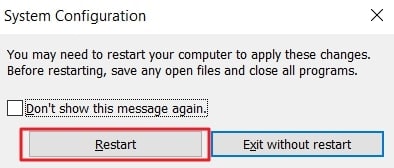 restart the computer