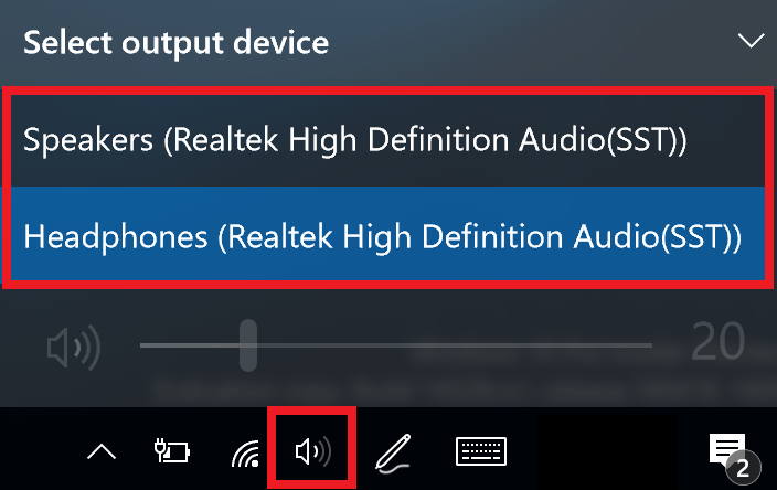 choose output device