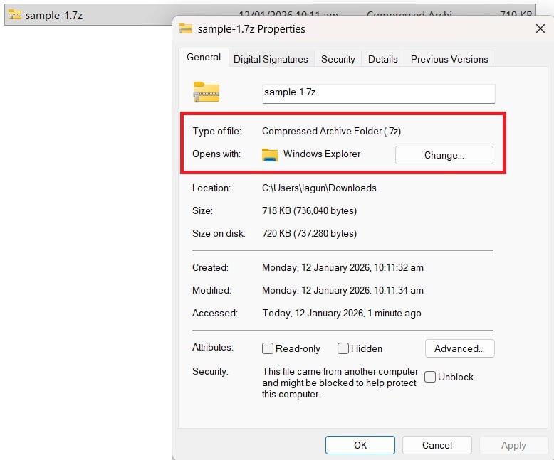 verify 7zip archive file