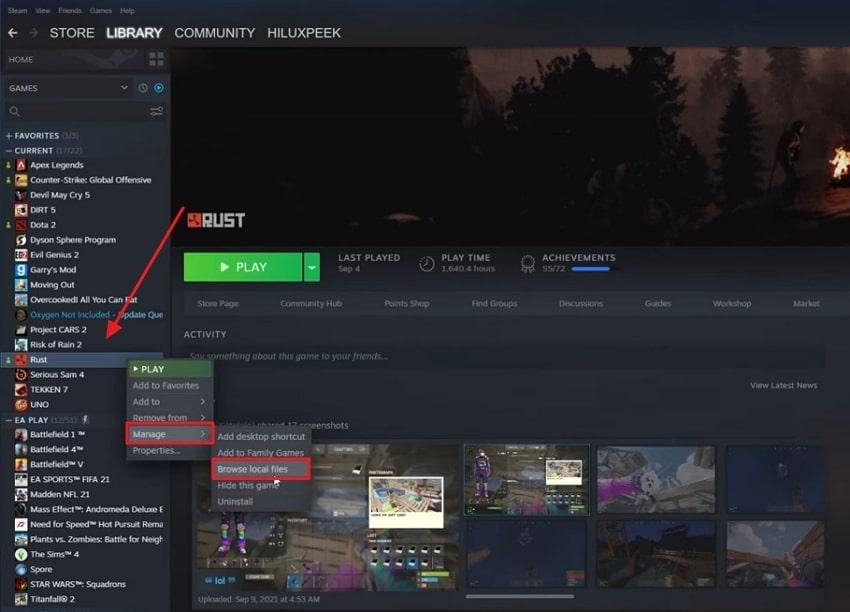 browse game local files