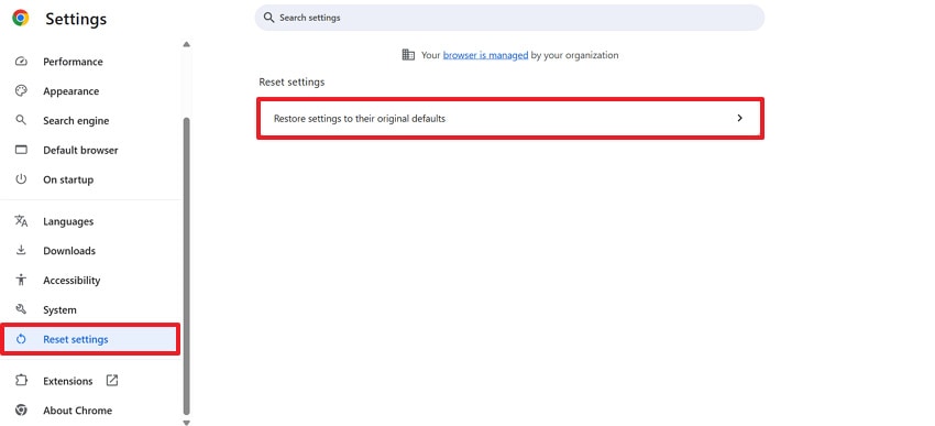 reset your browser settings
