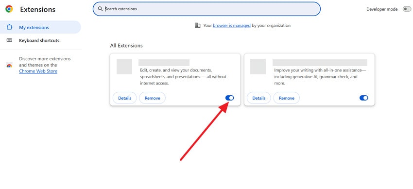 turn off all extensions