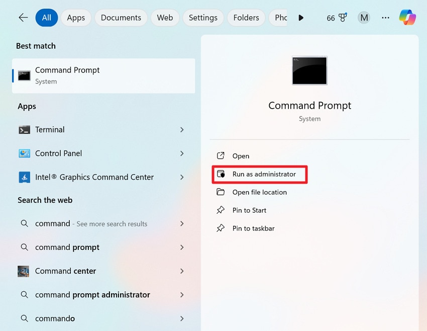 run command prompt as administrator