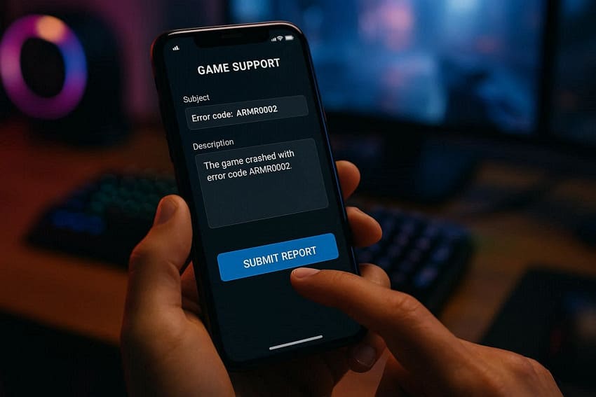 contact support for game error