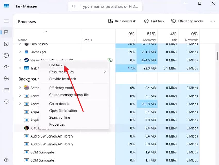 close and restart game