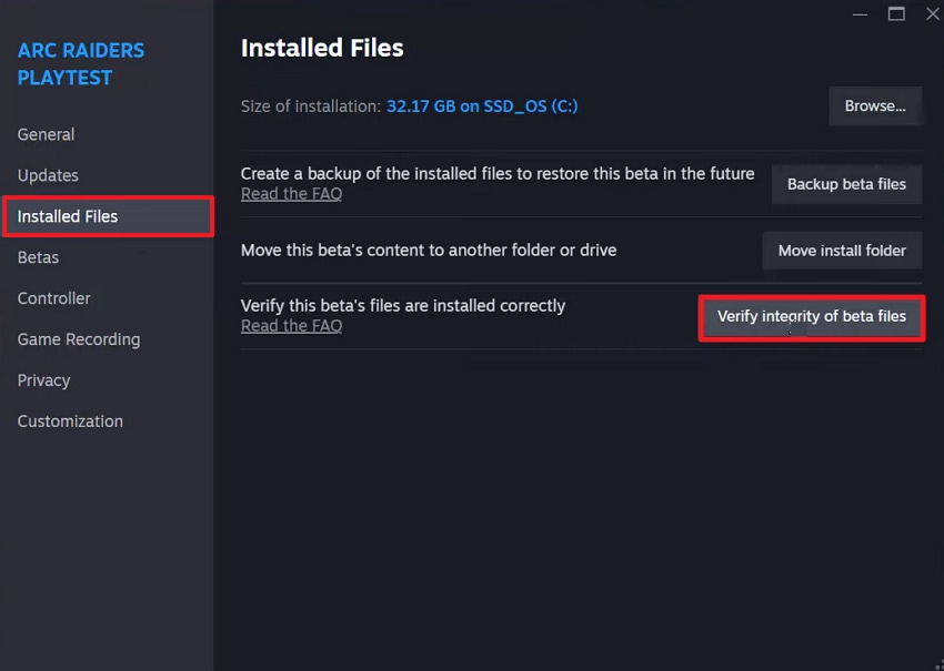 verify and repair game files