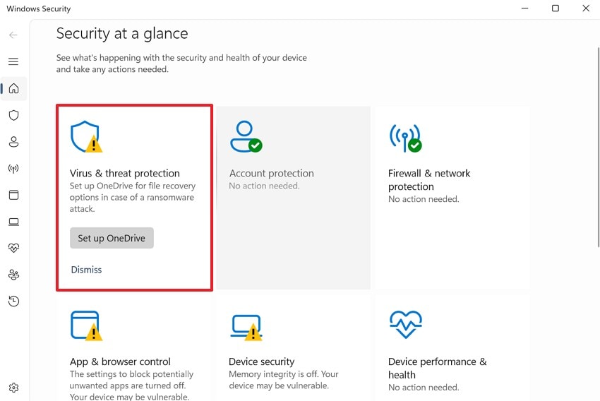 access virus and threat protection
